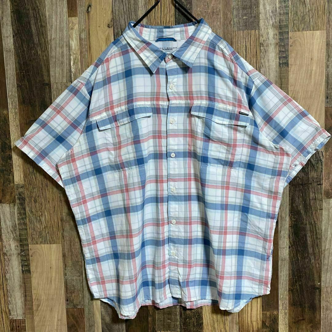 Columbia - コロンビア メンズ 半袖シャツ チェック柄 ビッグ Columbia - コロンビア メンズ 半袖シャツ チェック柄 ビッグ