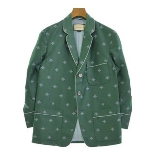 GUCCI - GUCCI グッチ カジュアルジャケット 46(M位) 緑x青(総柄 GUCCI - GUCCI グッチ カジュアルジャケット 46(M位) 緑x青(総柄