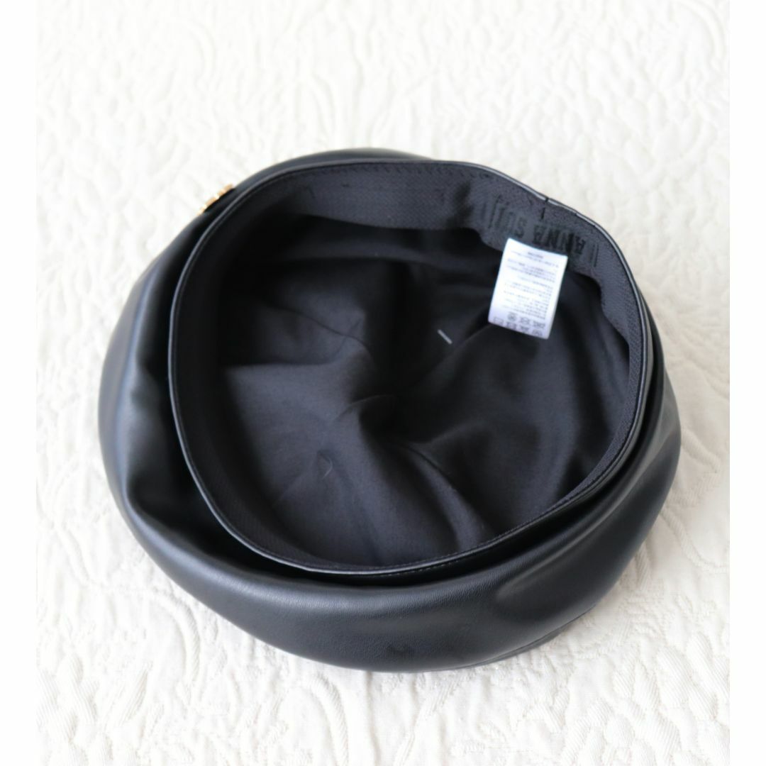 ANNA SUI - 新品【アナスイ】猫耳付き フェイクレザー ベレー帽 ANNA SUI - 新品【アナスイ】猫耳付き フェイクレザー ベレー帽