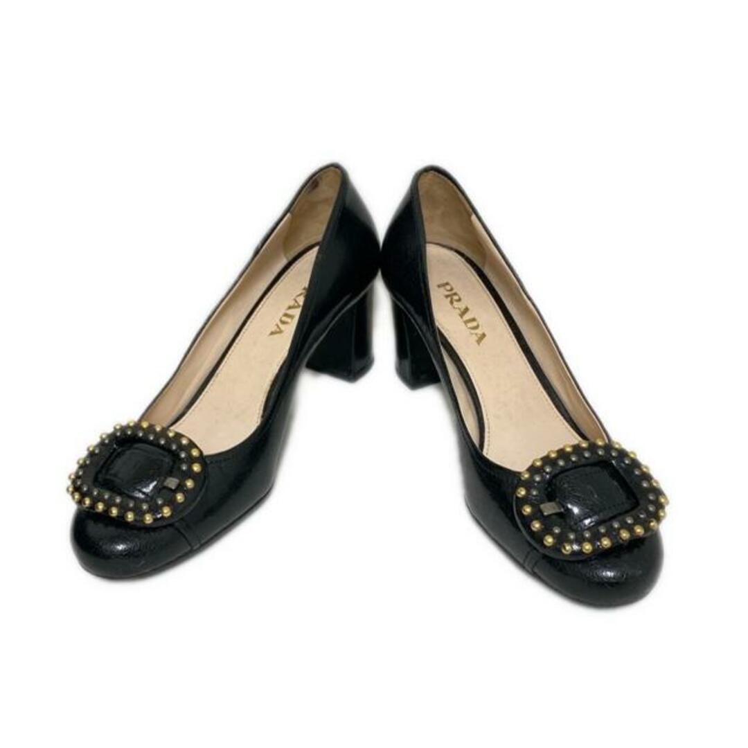 PRADA(プラダ) パンプス 36 レディース 黒 スタッズ/ひび割れ PRADA(プラダ) パンプス 36 レディース 黒 スタッズ/ひび割れ