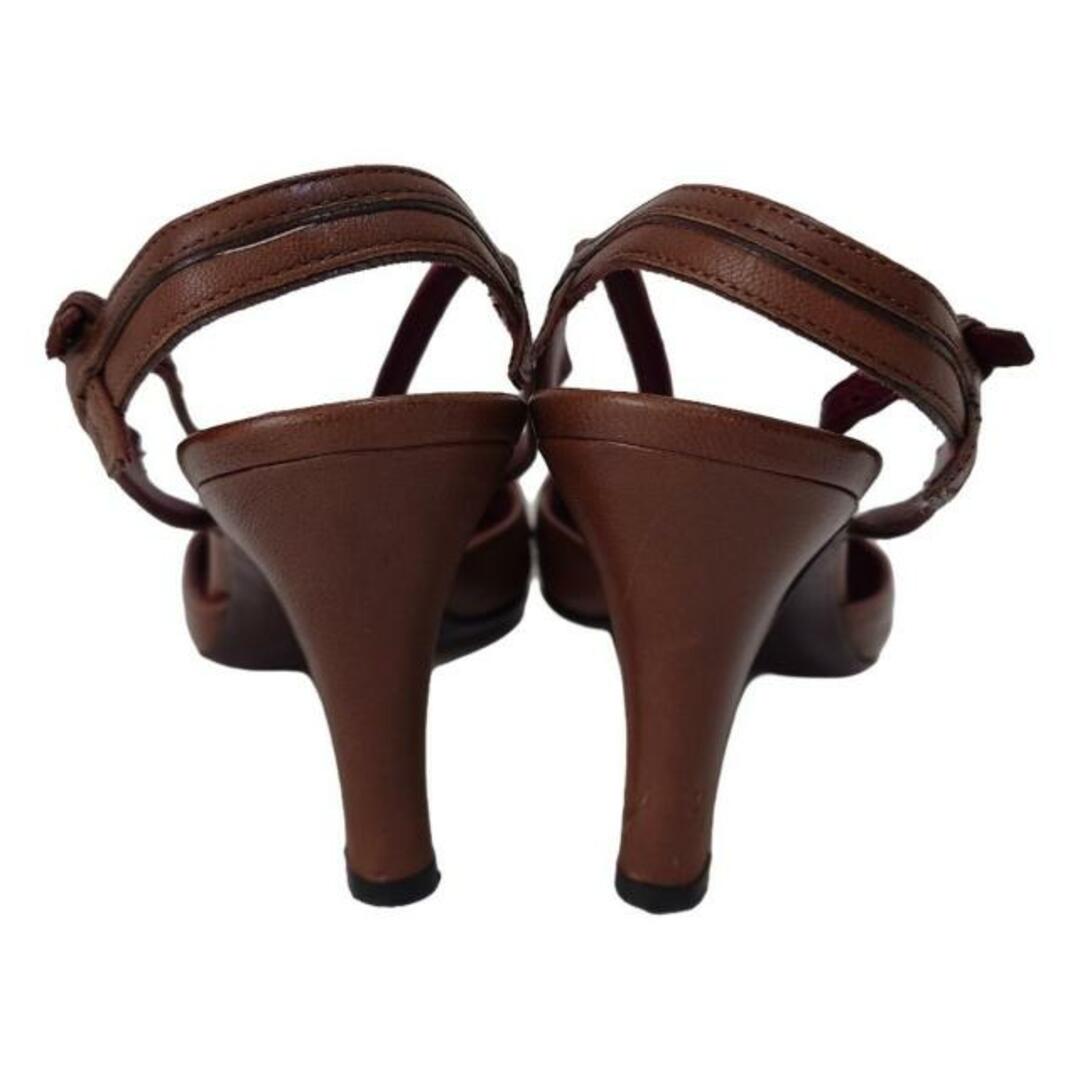 PRADA(プラダ) サンダル 37 レディース - ダークブラウン レザー PRADA(プラダ) サンダル 37 レディース - ダークブラウン レザー