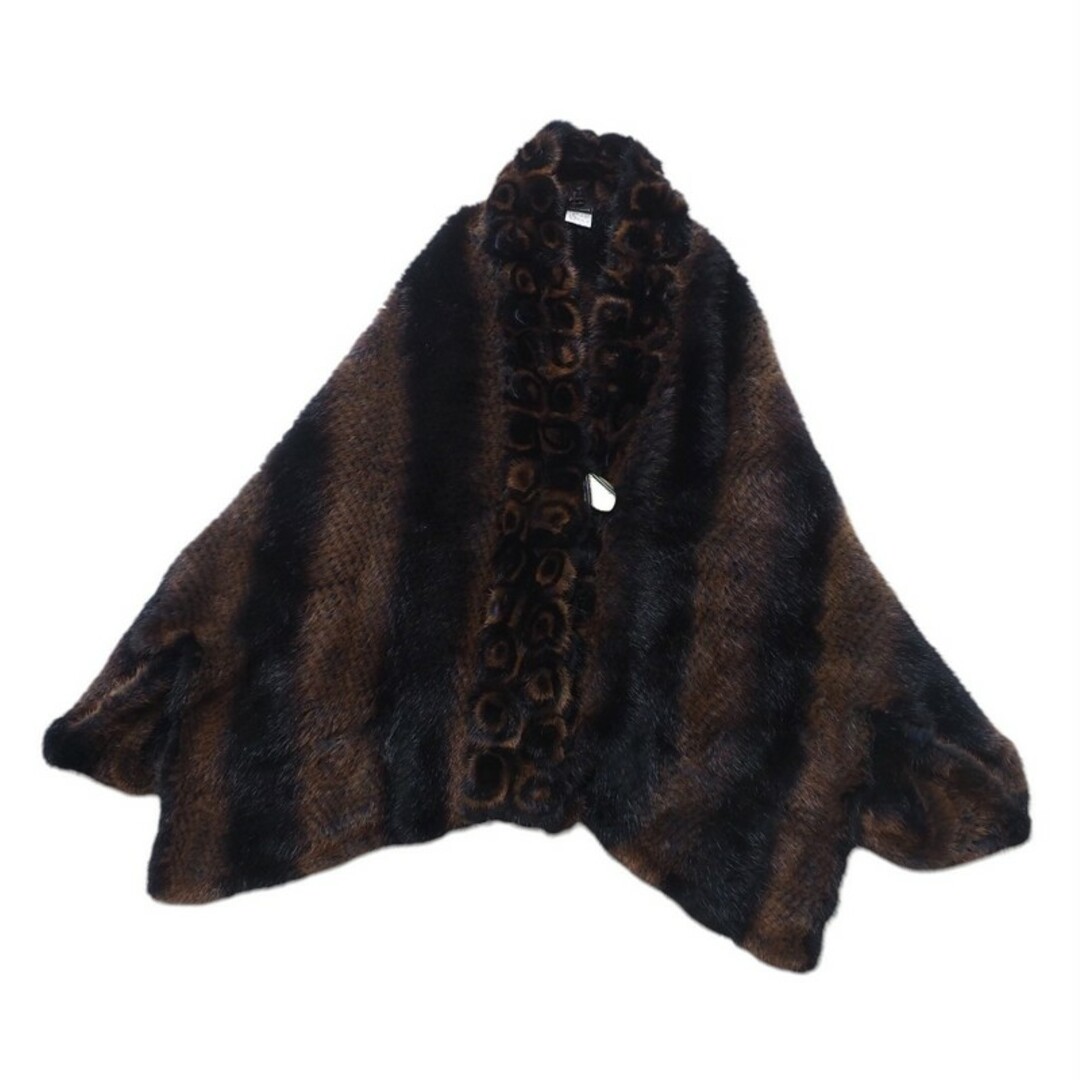 □美品□ポンチョ サイズF MINK ミンクヤーン マント ケープ □美品□ポンチョ サイズF MINK ミンクヤーン マント ケープ