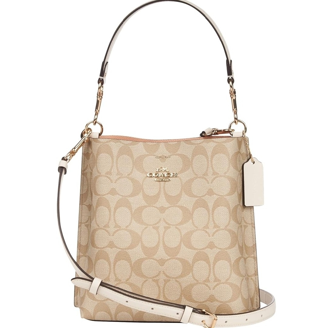 COACH OUTLET - ✨美品✨　コーチ　モリーバケットバッグ　シグネチャー　ベージュ　ホワイト