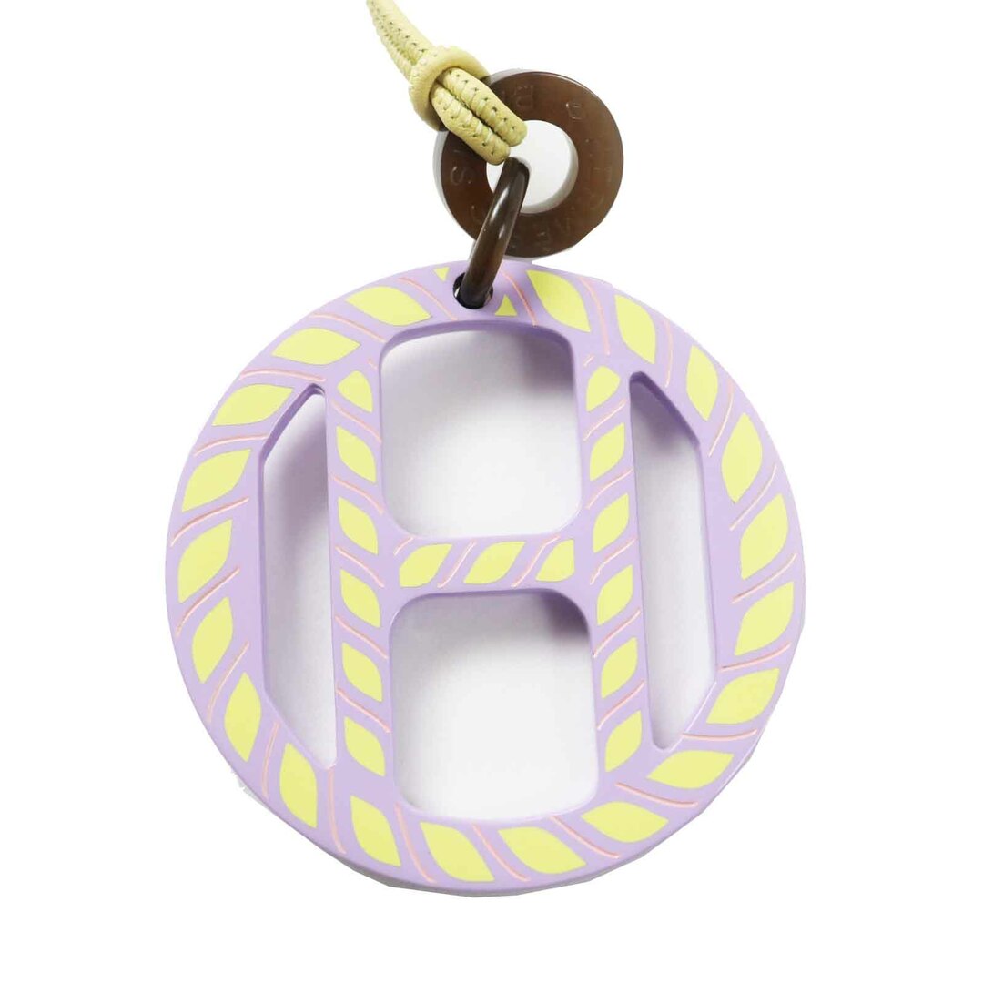 HERMES - 未使用品◎HERMES エルメス Hエキップ ペンダント ネックレス バッファローホーン ラベンダー イエロー 箱・保存袋付き 正規品 レディース