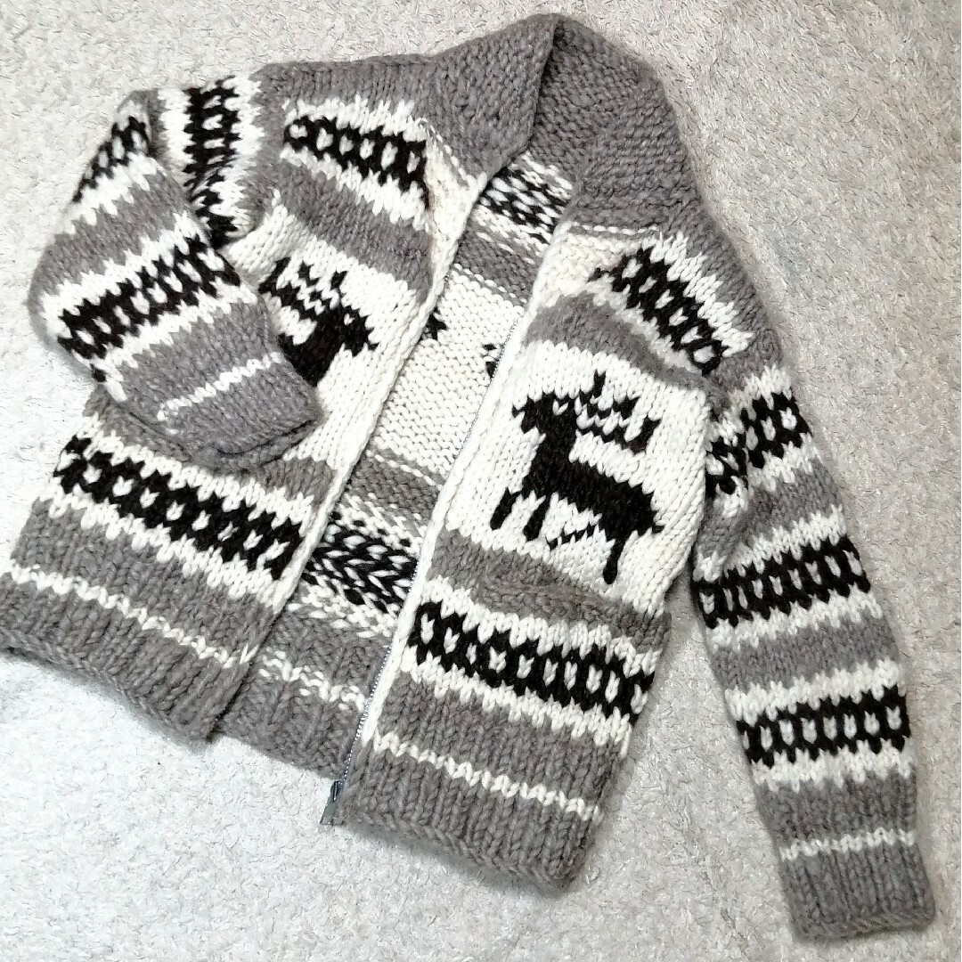 ☆CANADA製☆カウチンセーター ジップアップ 肉厚 Pure wool ☆CANADA製☆カウチンセーター ジップアップ 肉厚 Pure wool