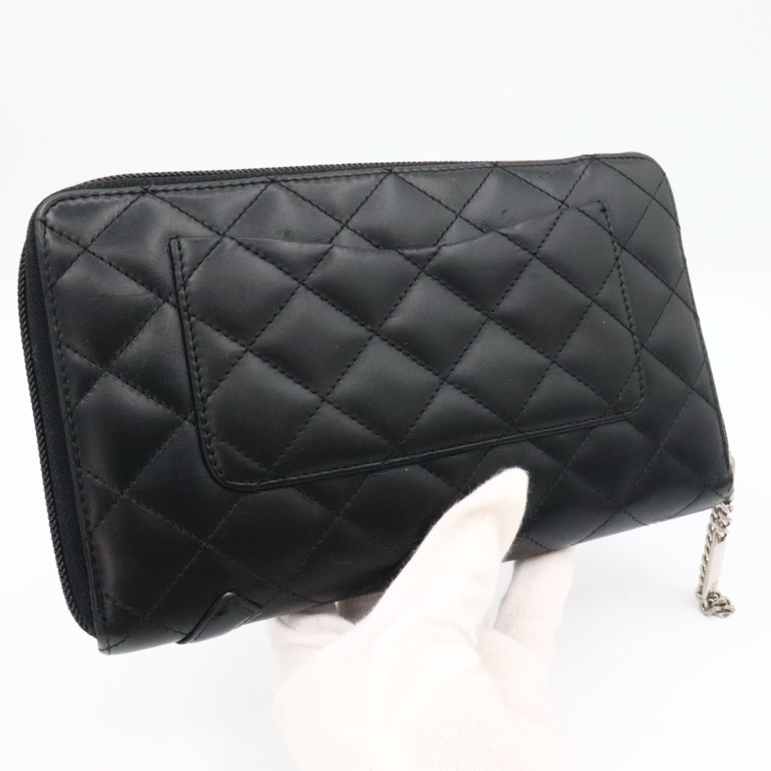 美品 シャネル カンボンライン オーガナイザー 長財布 ブラック
