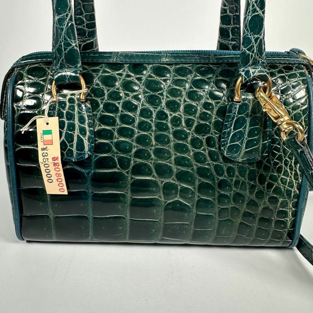 2way 本革 クロコダイル シャイニング ミニボストン ショルダー 2way 本革 クロコダイル シャイニング ミニボストン ショルダー