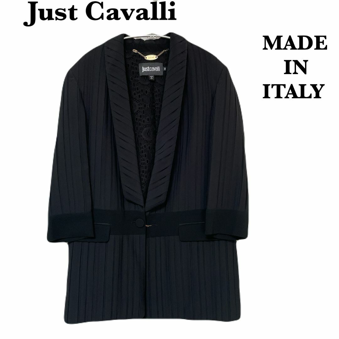 Just Cavalli - 美品 just cavalli ジャストカヴァリ イタリア製 プリーツジャケット