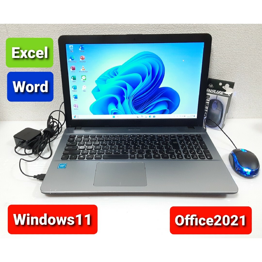 ASUS ノートパソコン Windows11 Office2021 マウス付き ASUS ノートパソコン Windows11 Office2021 マウス付き