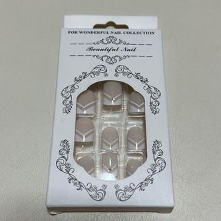 ホワイト ネイルチップ ネイル キラキラ セルフネイル ハンドネイル(つけ爪/ネイルチップ)