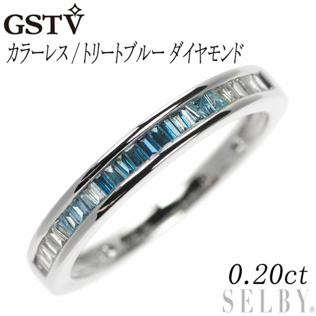 GSTV K18WG カラーレス/トリートブルー ダイヤモンド リング 0.20ct GSTV K18WG カラーレス/トリートブルー ダイヤモンド リング 0.20ct