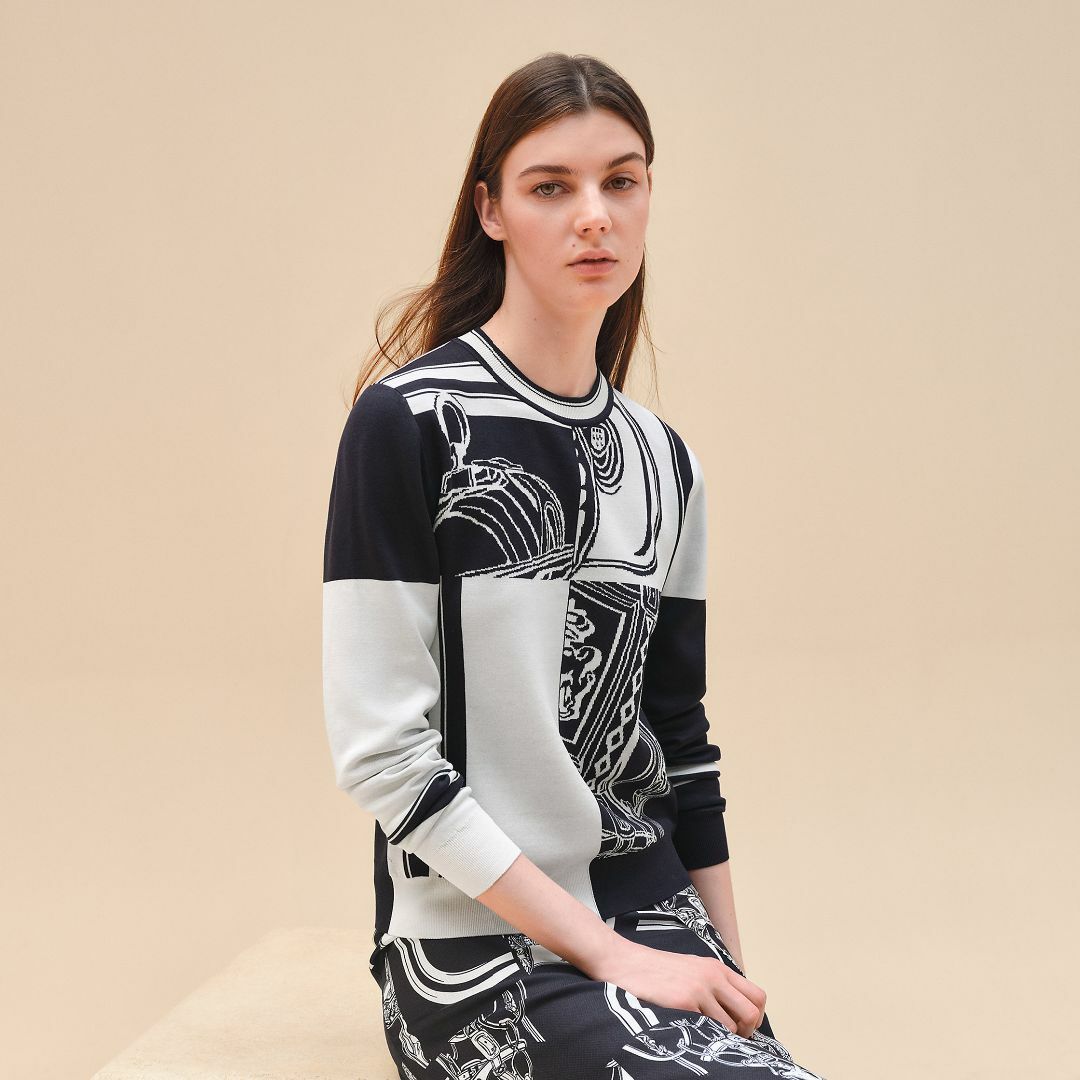 HERMES - ☆HERMES☆新品タグ付☆2024☆無秩序☆シルク☆ニット HERMES - ☆HERMES☆新品タグ付☆2024☆無秩序☆シルク☆ニット