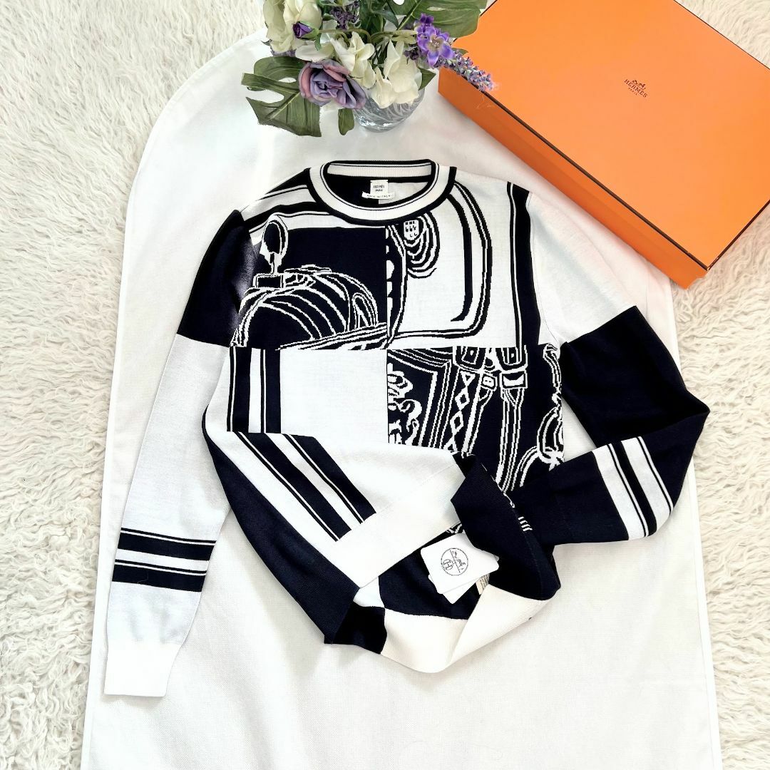HERMES - ☆HERMES☆新品タグ付☆2024☆無秩序☆シルク☆ニット HERMES - ☆HERMES☆新品タグ付☆2024☆無秩序☆シルク☆ニット