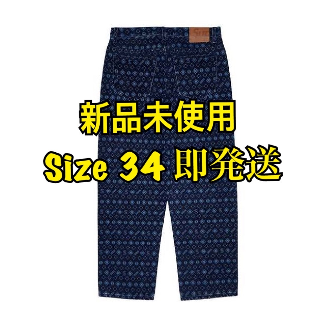 デニム+ジーンズ Supreme - Supreme Flocked Loose Fit Jean "Blue"