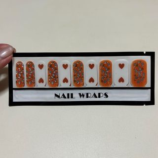 ネイルシール ジェルネイル オレンジ ハート キラキラ トランプ かわいい(つけ爪/ネイルチップ)