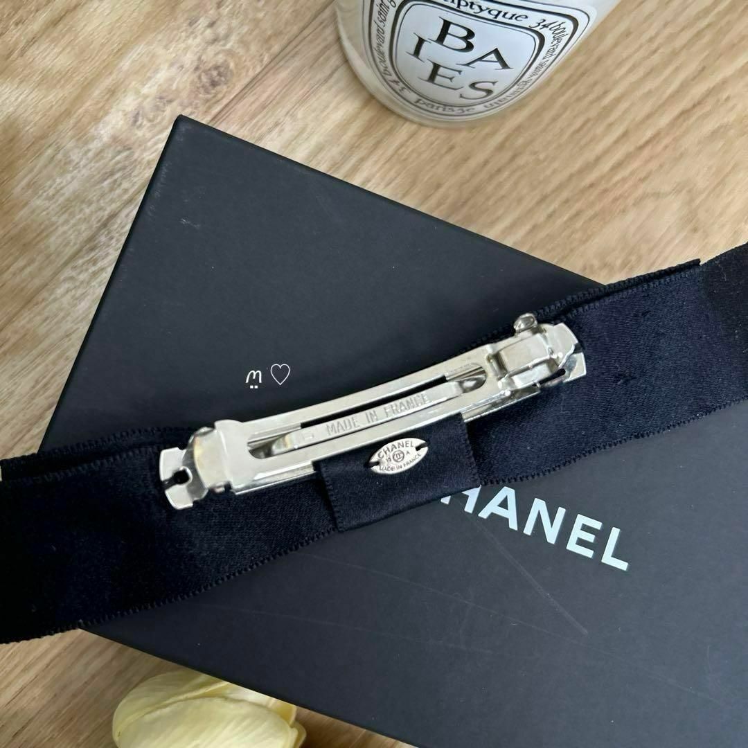 CHANEL シャネル ココマークリボンボウバレッタ オールブラック CHANEL シャネル ココマークリボンボウバレッタ オールブラック
