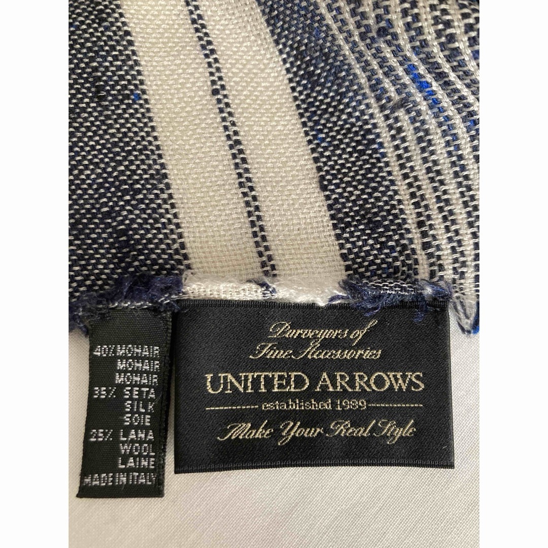 美品】シルク混/イタリア製/ユナイテッドアローズ大判ストール 美品】シルク混/イタリア製/ユナイテッドアローズ大判ストール