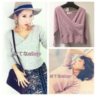 リリーブラウン(Lily Brown)の美品✨カシュクールオフショルニット(カットソー(長袖/七分))