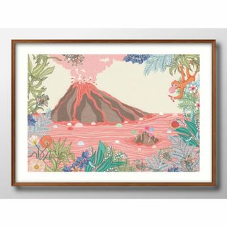 14657■A3 アート ポスター『チューインガム火山　ボルケーノ』絵画 マット(その他)