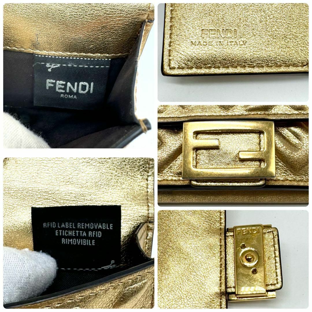 FENDI 三つ折り財布ミニコンパクトバゲットマイクロFFズッカ FENDI 三つ折り財布ミニコンパクトバゲットマイクロFFズッカ