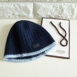 コーチ(COACH)の極美品 COACH コーチ ベビー カシミヤ混 ニット帽子(帽子)