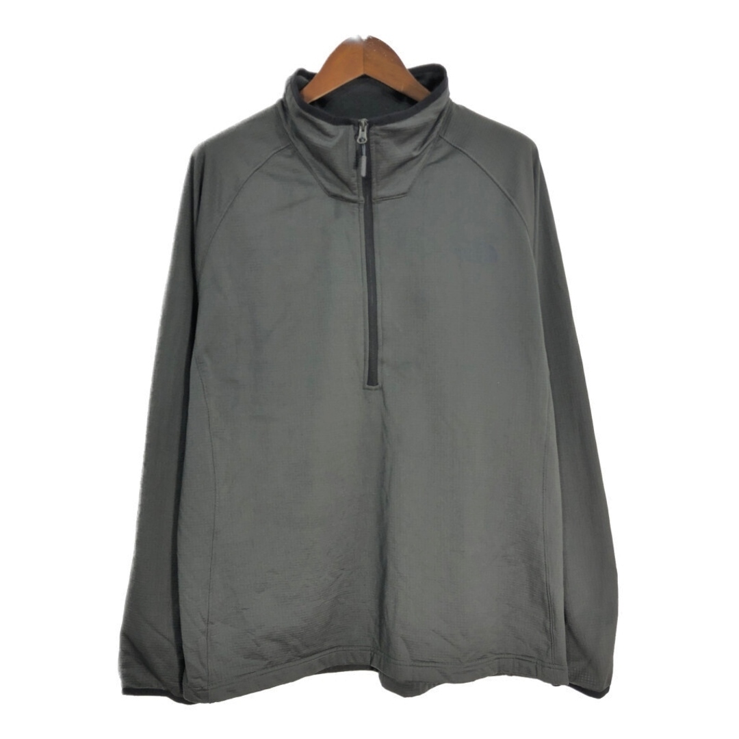 THE NORTH FACE ノースフェイス ハーフジップ フリースジャケット アウトドア グレー (メンズ L) 中古 古着 S8232 THE NORTH FACE - THE NORTH FACE ノースフェイス ハーフジップ