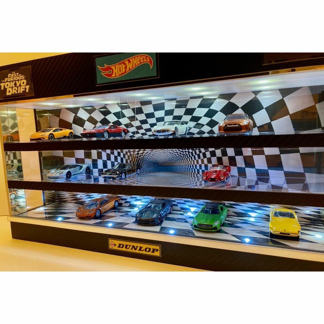 USB電源・1/43展示可・ナチュラル木基調・ディスプレーBOX/ネオジオラマ 1/43展示21台可能・Sミラー&ブラウン梨地・ディスプレーBOX/ネオ