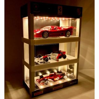 1/18展示3台可・カーボンWH&BK3層式・ディスプレーBOX/ネオジオラマ(ミニカー)