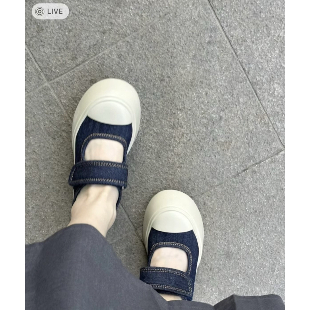 VIPSALE【MARNI】ライトブルー デニム メリージェーンスニーカー マルニ デニム製 メリージェーンスニーカー