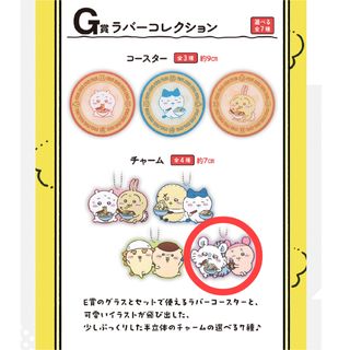 一番くじ ちいかわ ～みんなでラーメン～ G賞 ラバーコレクション チャーム(キャラクターグッズ)