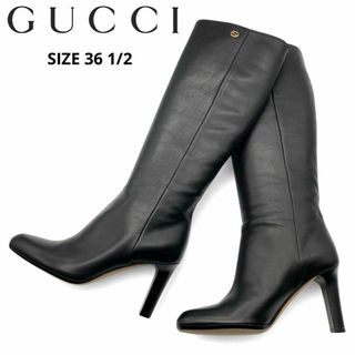 GUCCI - 【美品】グッチ・ロングブーツ・黒・インターロッキング GUCCI - 【美品】グッチ・ロングブーツ・黒・インターロッキング