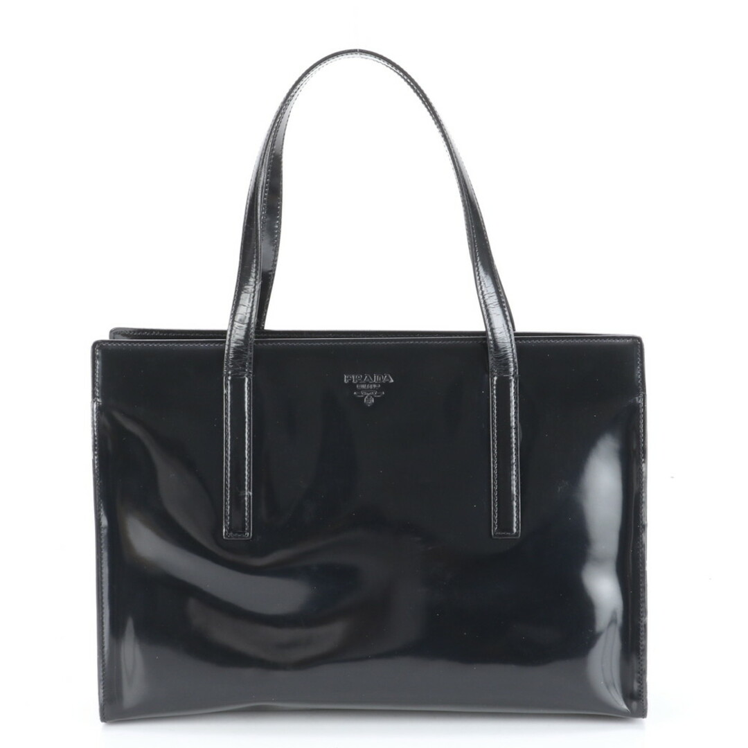 PRADA - 美品 プラダ ロゴ ハンドバッグ トート ショルダー ブラック 黒 レザー 定番 婦人 レディース ELE BK7-10