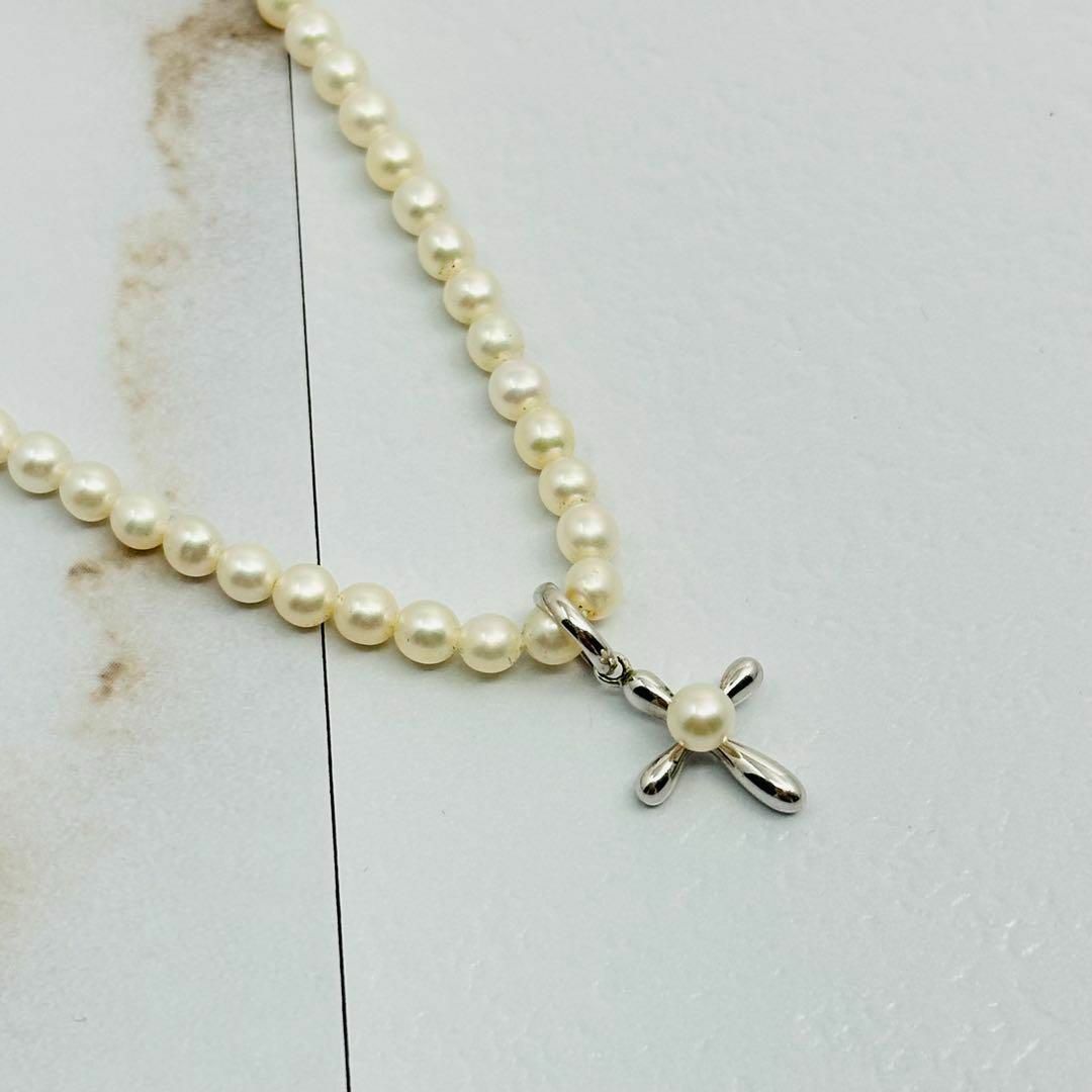 TASAKI タサキ ベビーパール シルバークロス ネックレス 3.8mmパール TASAKI タサキ ベビーパール シルバークロス ネックレス 3.8mmパール