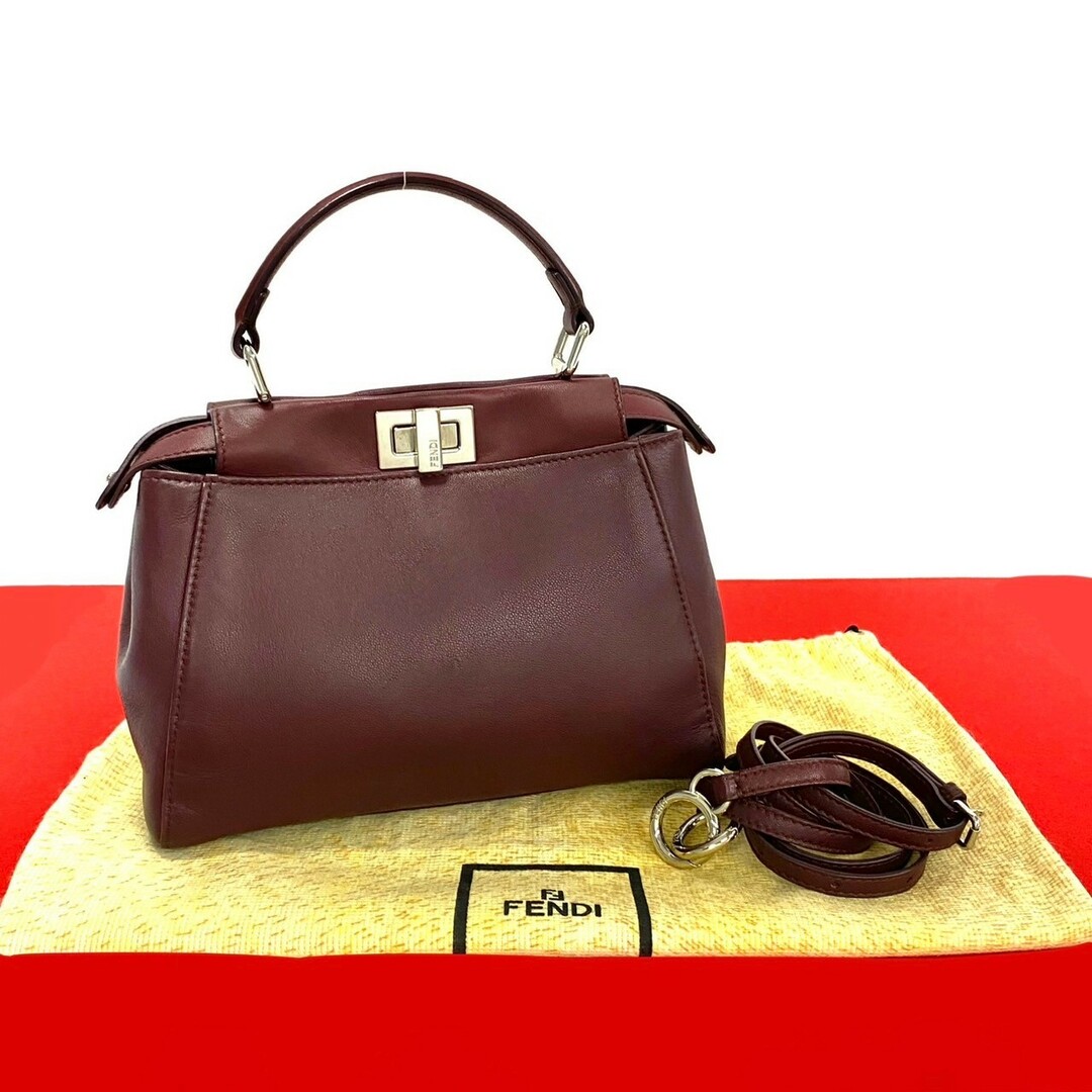 極 美品 希少品 FENDI フェンディ ピーカブー ミニ レザー 本革 極 美品 希少品 FENDI フェンディ ピーカブー ミニ レザー 本革