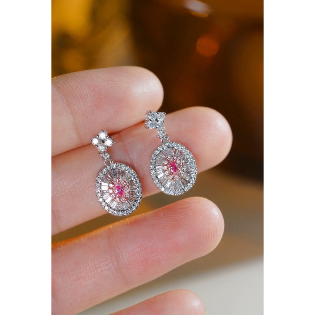 ▽ ピンクダイヤモンドピアスk18 ビジューピアス アクセサリー ▽ ピンクダイヤモンドピアスk18 ビジューピアス アクセサリー