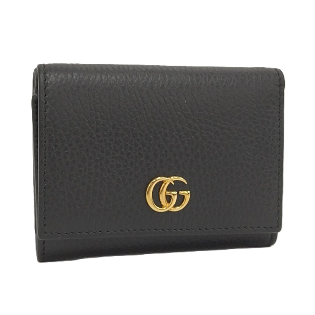 GUCCI - GUCCI GGマーモント 二つ折り財布 ブラック レザー 474746