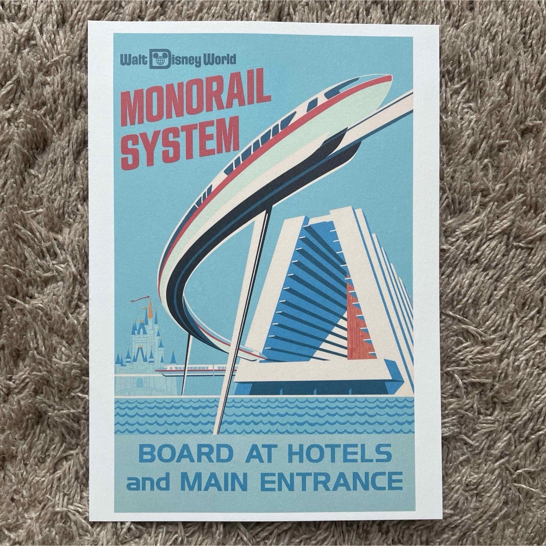 Disney(ディズニー)のモノレールシステム ディズニー テーマパークポスター ポストカード エンタメ/ホビーのコレクション(印刷物)の商品写真