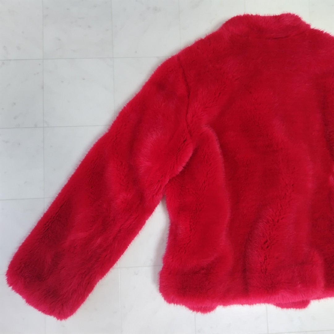 ZARA - 美品【ZARA】赤 ファーコート S ショート アウター 毛皮 ZARA - 美品【ZARA】赤 ファーコート S ショート アウター 毛皮