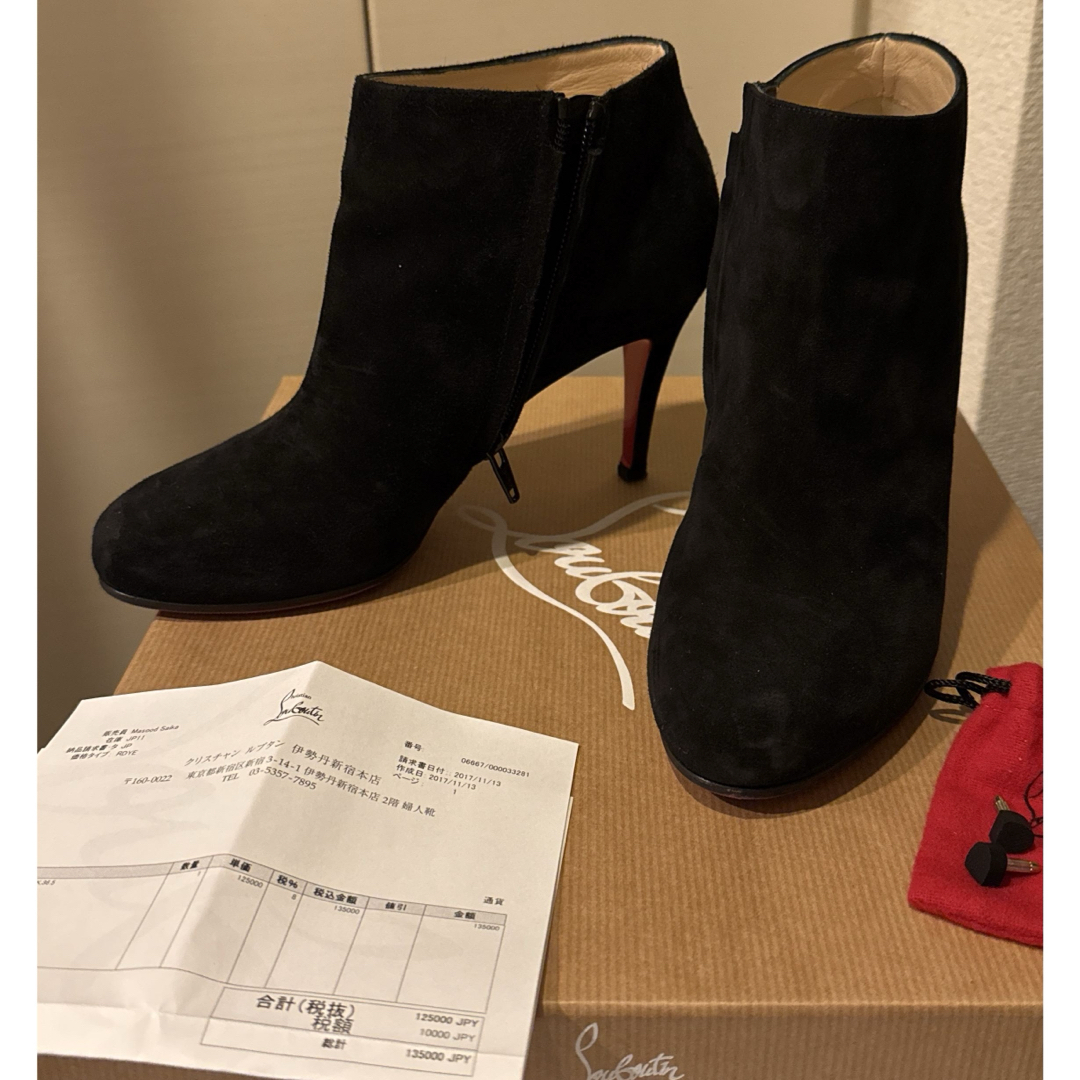 美品 Christian Louboutin 黒 ブーティ パンプス 36.5 美品 Christian Louboutin 黒 ブーティ パンプス 36.5