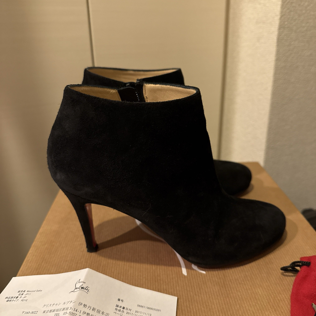 美品 Christian Louboutin 黒 ブーティ パンプス 36.5 美品 Christian Louboutin 黒 ブーティ パンプス 36.5