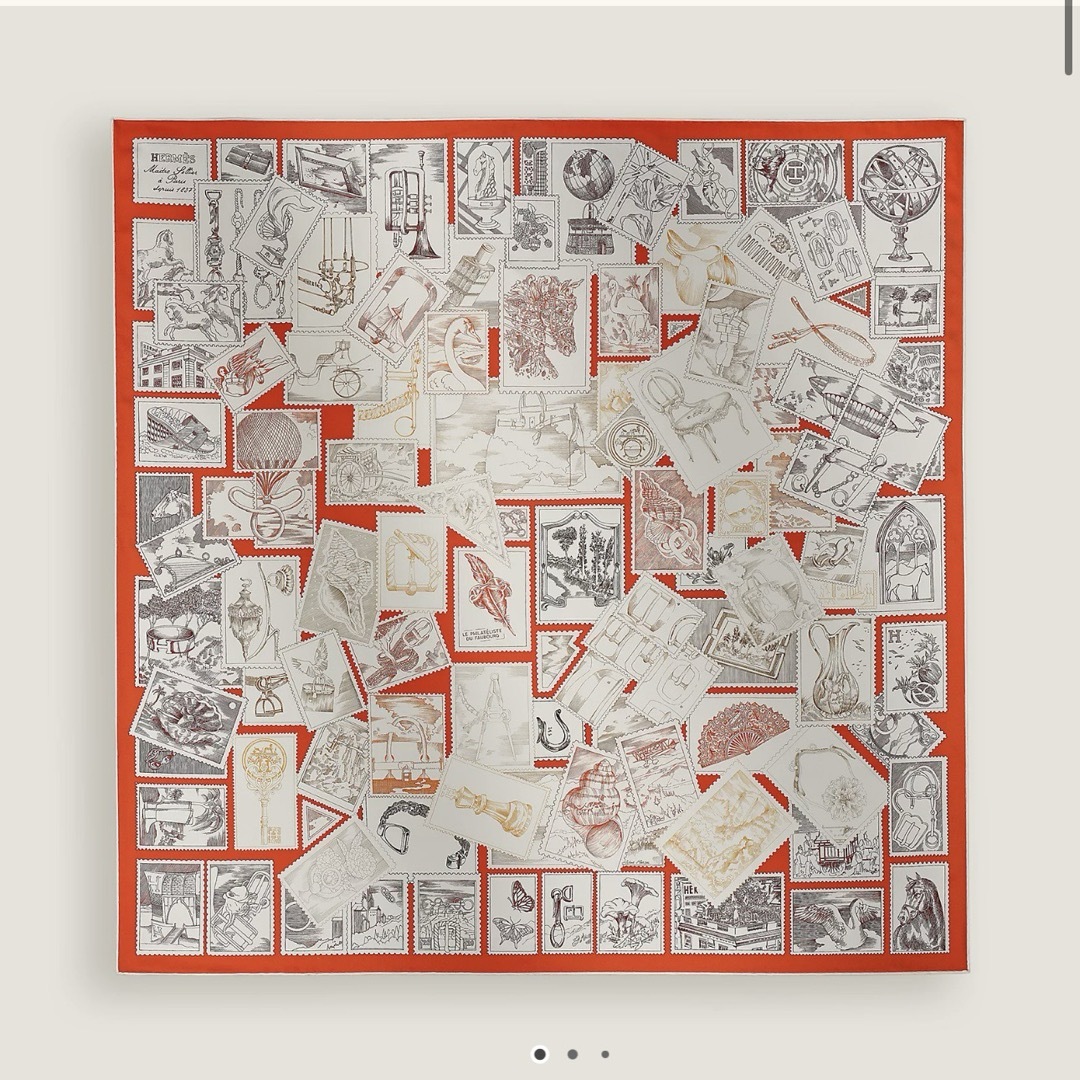 HERMES - 【新品未使用】エルメス カレ 90 《フォーブルの切手 HERMES - 【新品未使用】エルメス カレ 90 《フォーブルの切手