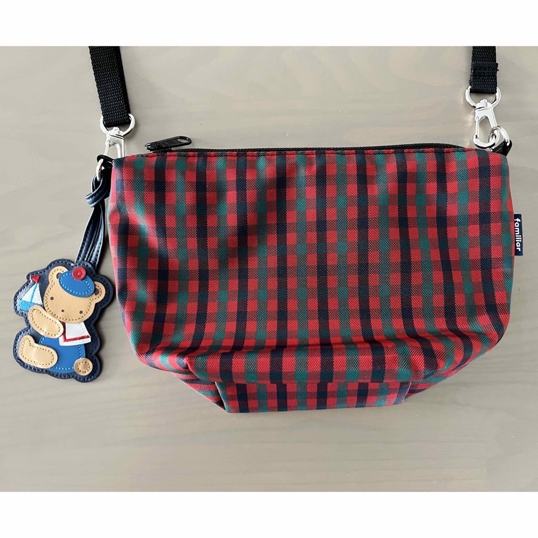 familiar ファミリア ポシェット 赤チェック familiar ファミリア ポシェット 赤チェック