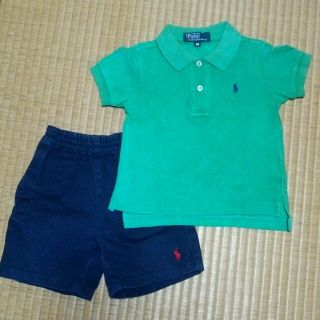 ポロラルフローレン(POLO RALPH LAUREN)のちいこ様専用*POLO* 紺ズボン&緑半袖ポロ(パンツ/スパッツ)