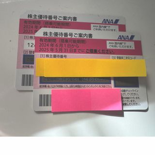 エーエヌエー(ゼンニッポンクウユ)(ANA(全日本空輸))のANA株主優待券全日空2枚　2025.5.31まで有効　送料無料(航空券)