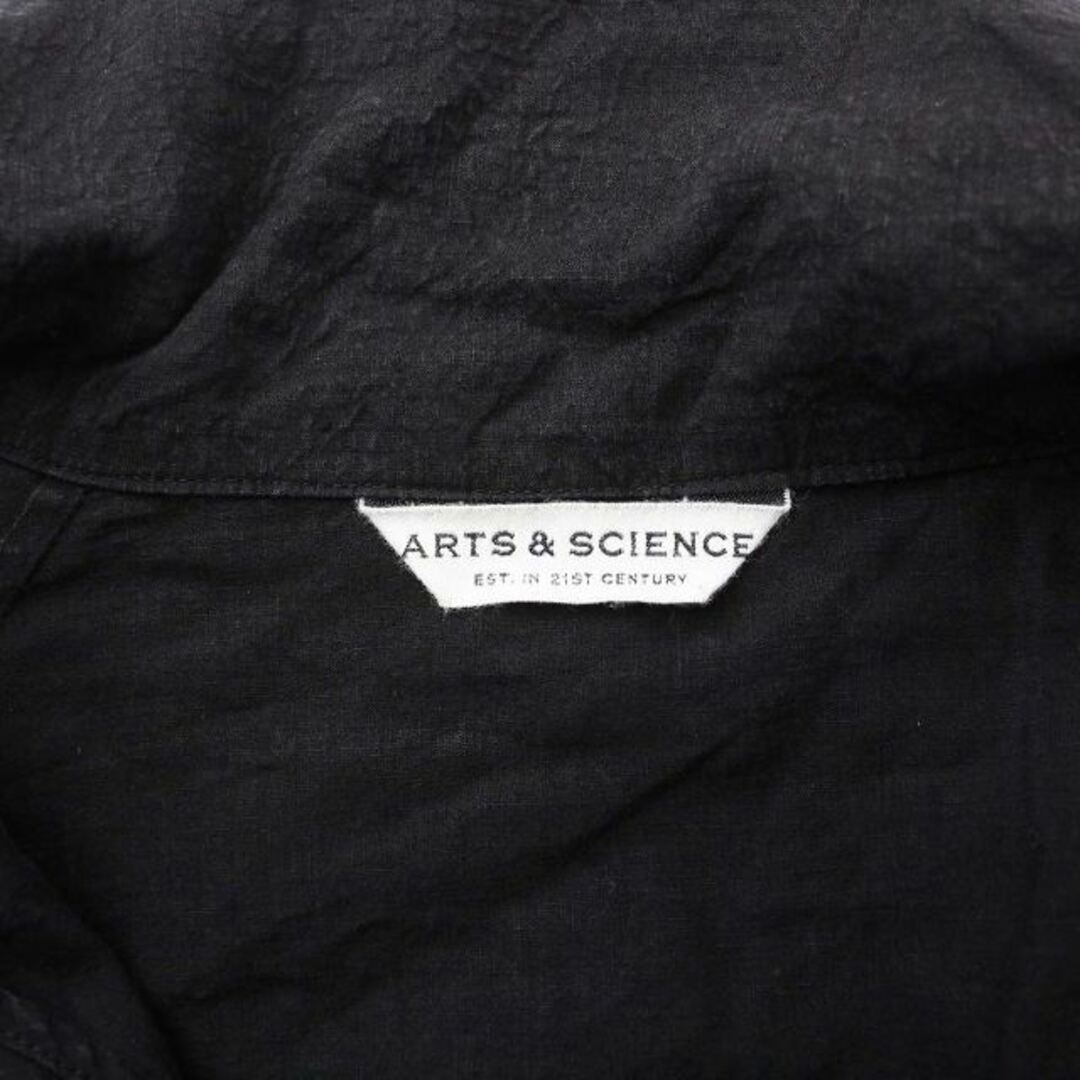 ARTS&SCIENCE シャツ 半袖 プルオーバー ハーフジップ リネン 黒 ARTS&SCIENCE シャツ 半袖 プルオーバー ハーフジップ リネン 黒