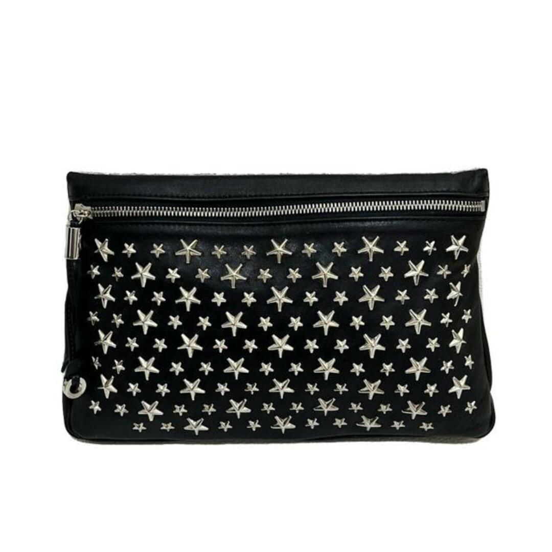 JIMMY CHOO(ジミーチュウ) クラッチバッグ ゼナ 黒×シルバー JIMMY CHOO(ジミーチュウ) クラッチバッグ ゼナ 黒×シルバー