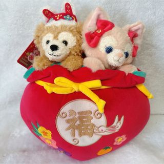 ディズニー(Disney)の上海ディズニー　ダッフィー  リーナベル　新春　新年　お正月　クッション　抱き枕(ぬいぐるみ)