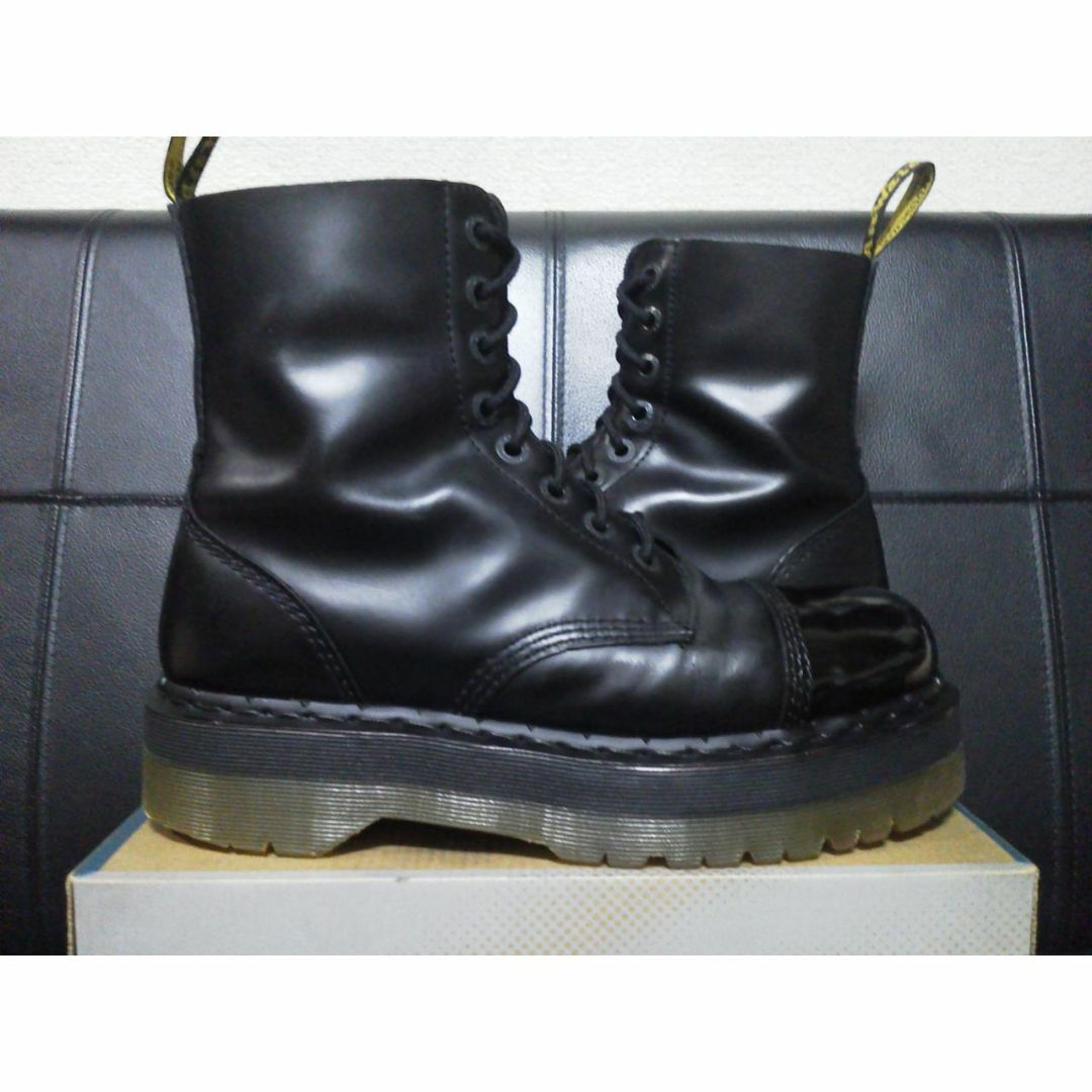 激レア】Dr.Martens クレイジーボム UK8 黒 厚底 8ホール 激レア】Dr.Martens クレイジーボム UK8 黒 厚底 8ホール