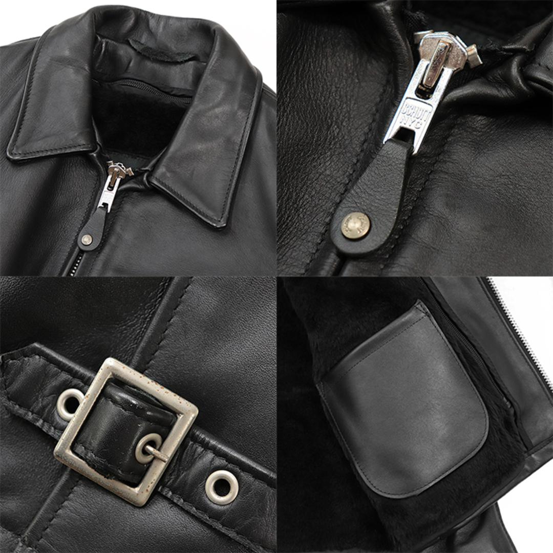 schott - ショット フリースライナー付 レザー シングル 襟付き schott - ショット フリースライナー付 レザー シングル 襟付き