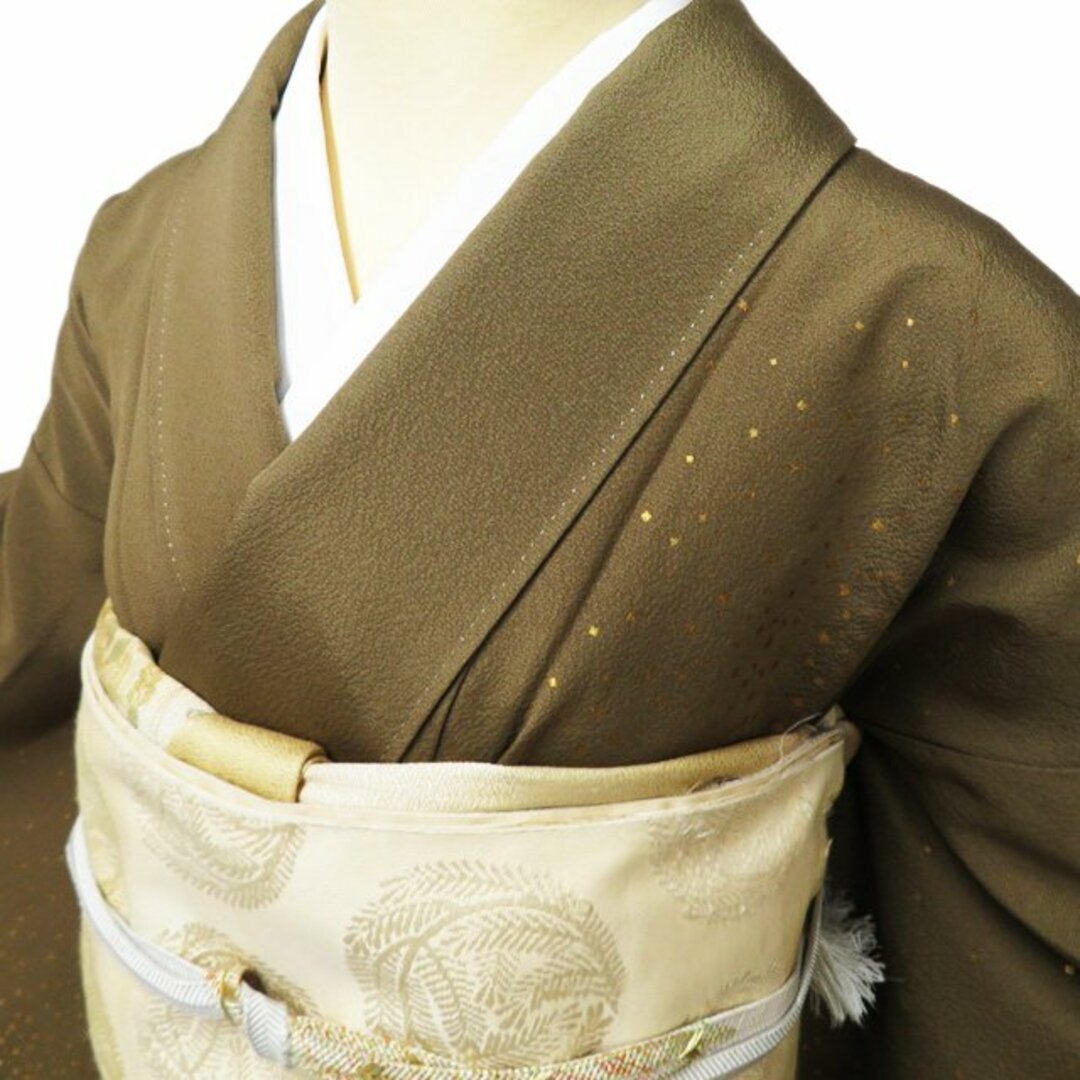 訪問着 着物 中古 紋付き 福田喜三郎 身丈161cm M A1075-3 訪問着 人間国宝 福田喜三郎 紋付き訪問着 霞箔散らし ぼかし染